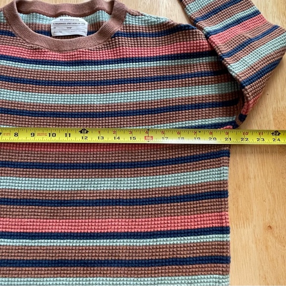 REI Co-op Women’s Lg Wallace Lake Waffle striped Sweater Multicolor Long Sleeve - Picture 8 of 14
